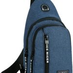 Small Sling Bag Crossbody Chest Shoulder Water Resistant Purse One Strap Travel Bag for Men Women Boys With Earphone Hole